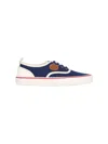 Valentino Garavani Blue Low Top Sneakers With Vlogo Patch On The Side In Cotton Man In Blue