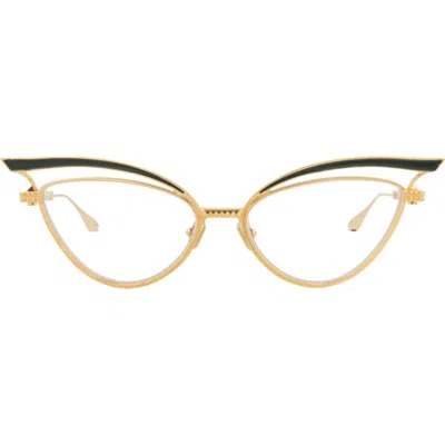 Valentino Garavani Valentino Novelty 55mm Cat Eye Optical Glasses In Gold Gold Transparent