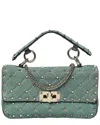 Valentino Nube Suede Small Rockstud Spike Shoulder Bag (authentic )