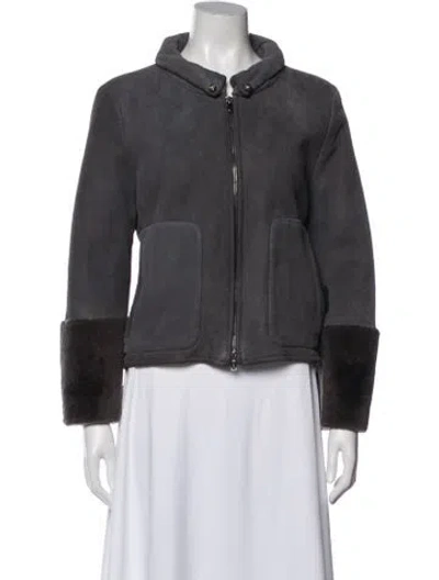 Pre-owned Valentino Nubuck Jacket In Gray
