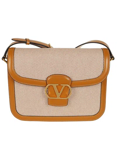 Valentino Garavani Valentino Nude 9to5 Canvas Shoulder Bag In Neutrals