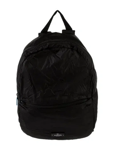 Pre-owned Valentino Garavani Nylon Backpack In Black