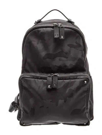 Pre-owned Valentino Garavani Nylon Backpack In Black