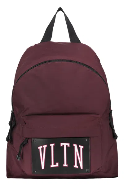 Valentino Garavani Nylon Backpack In Red