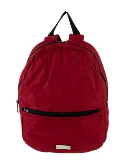 Pre-owned Valentino Garavani Nylon Backpack In Red