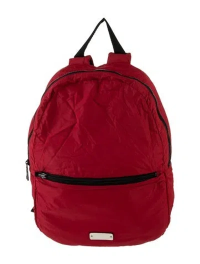Pre-owned Valentino Garavani Nylon Backpack In Red