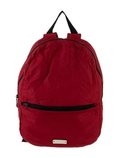 Pre-owned Valentino Garavani Nylon Backpack In Red