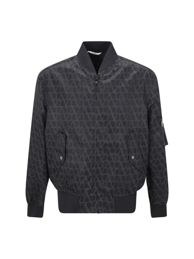 Valentino Toile Iconographe Light Bomber Jacket In Black