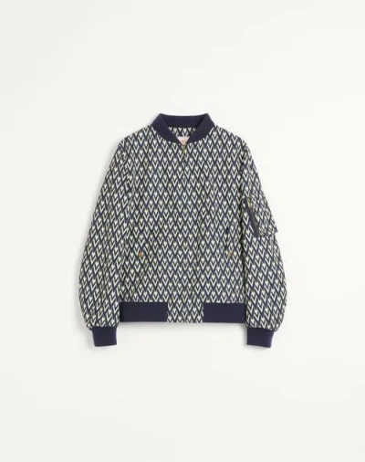 VALENTINO VALENTINO NYLON BOMBER JACKET WITH TOUTE LA V PRINT