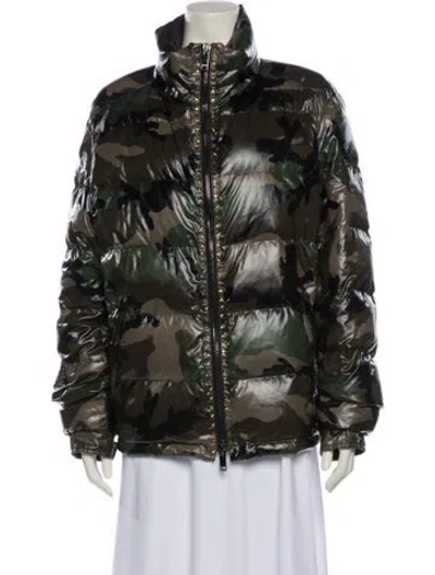 Pre-owned Valentino Nylon Coat In Green