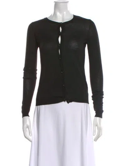 Pre-owned Valentino Nylon Crew Neck Sweater In Black
