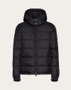 Valentino Nylon Down Jacket With Toile Iconographe Pattern In Bleu Marine