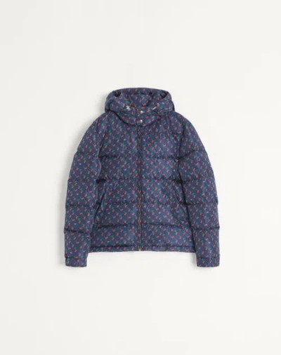 VALENTINO VALENTINO NYLON HOODED DOWN JACKET WITH CHERRYFIC PRINT