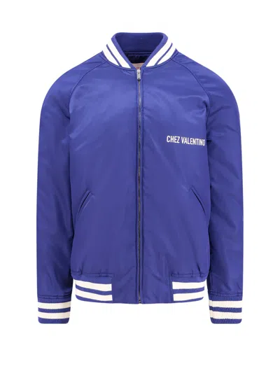 VALENTINO NYLON JACKET WITH FRONTAL AND BACK CHEZ VALENTINO PRINT
