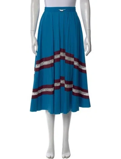 Pre-owned Valentino Nylon Midi Length Skirt In Blue