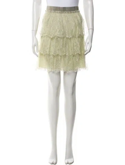 Pre-owned Valentino Nylon Mini Skirt In Green