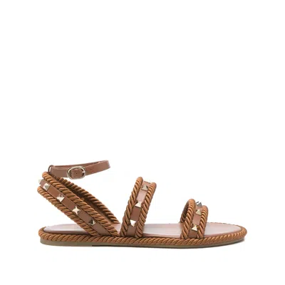 Valentino Garavani Nylon Polyester Sandals In Brown