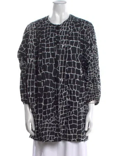 Pre-owned Valentino Nylon Printed Tunic In Black