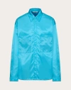 Valentino Shirt Jacket Nylon Chest Pockets In Sky Blue