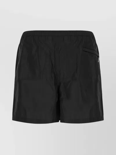 Valentino Nylon Swim Shorts With Elastic Waistband And Side Pocket In Black