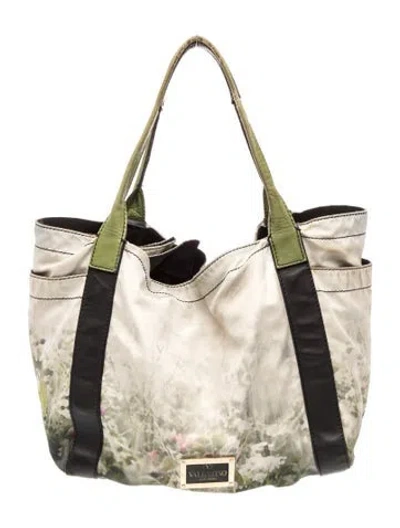 Pre-owned Valentino Garavani Nylon Tote In Green