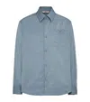Valentino Nylon Shirt Jacket With Rubberised V Detail In Grey