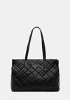 Valentino Ocarina Nero Diamond Quilt Tote Bag In Black
