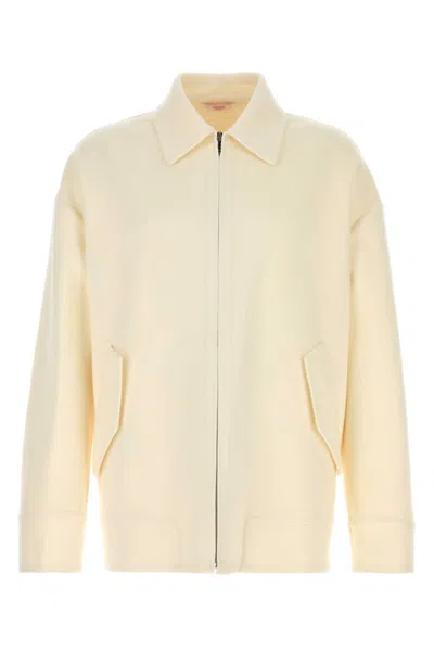 Valentino Garavani Men Ivory Wool Blend Shirt In White