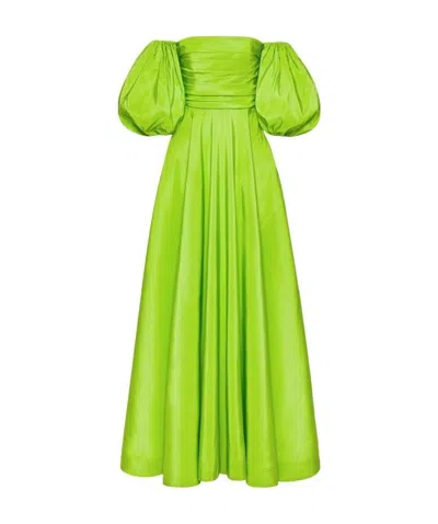 Valentino Off-shoulder Floor-lentgh Dress In Green