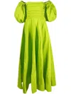 Valentino Off-shoulder Floor-lentgh Dress In Green
