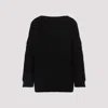 Valentino Off-shoulder Cable Wool Sweater In No Nero