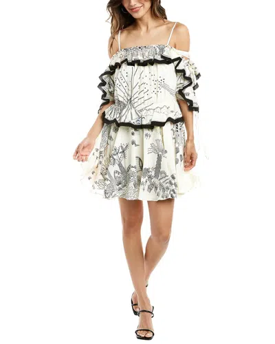 Valentino Off-the-shoulder Silk Mini Dress In Black