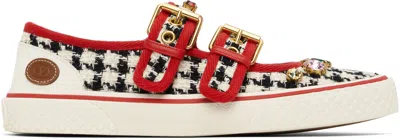 VALENTINO GARAVANI OFF-WHITE & BLACK DOLLYBOARD SNEAKERS