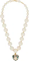 Valentino Coeur Royal Beaded Necklace In D2w Antique Brass/tu