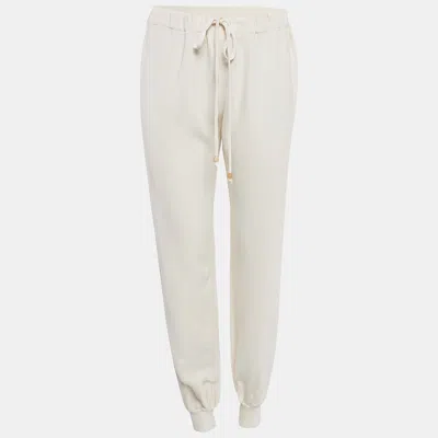 Pre-owned Valentino Off-white Crepe Pants M