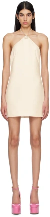 Valentino Off-white Crystal Star Minidress In U48 Avorio/silver