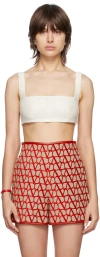 Valentino Off-white Jacquard Bralette In White