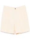 Valentino Butter-coloured Bermuda Shorts With Turn-ups In Off White