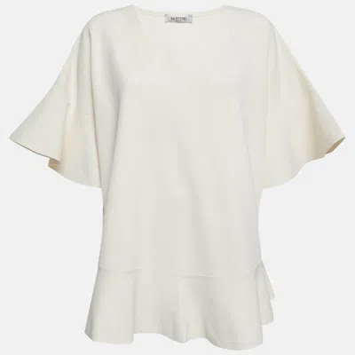Pre-owned Valentino Off-white Knit Oversized Top M