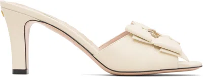 Valentino Garavani Off-white Leather Bow Heeled Sandals In Neutral
