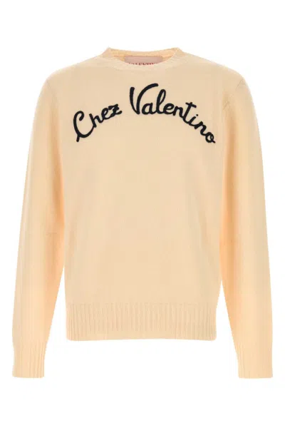 VALENTINO OFF WHITE LOGO SWEATER