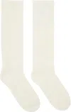 Valentino Off-white Mohair Socks In 031 Latte
