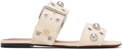 Valentino Garavani Off-white Nellcôte Slide Sandals In Neutral