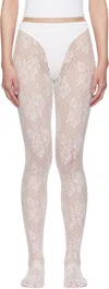 Valentino Off-white Rebrodé Lace Tights