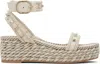 Valentino Off-white Rockstud Flatform Sandals In Neutral