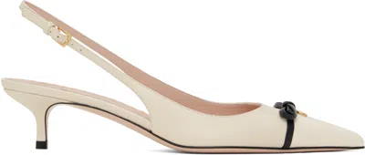 VALENTINO GARAVANI OFF-WHITE SLING BACK BEPOINTY HEELS