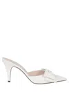 Valentino Off White Solid Bow Pumps In Off White