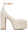Valentino Garavani Woman Pumps Ivory Size 10.5 Soft Leather In Neutral