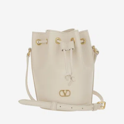 Valentino Garavani Off White V-logo Bucket Bag