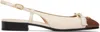 Valentino Slingback Ballet Flats With Adjustable Strap In Neutral